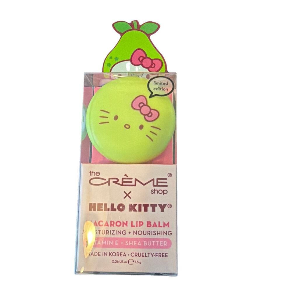 The Crème Shop x Sanrio HELLO KITTY MACARON LIP BALM Juicy Pear NIB LTD Edition